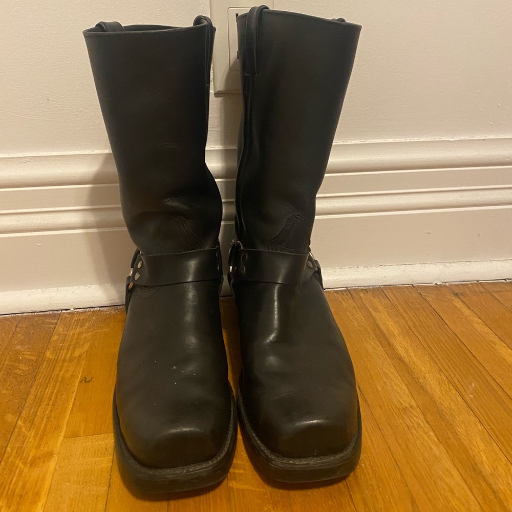 Boulet Men’s Black Leather Motorcycle Biker Boots